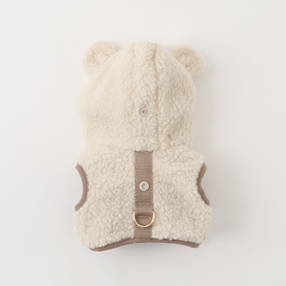 hoody fleece harness - ivory
