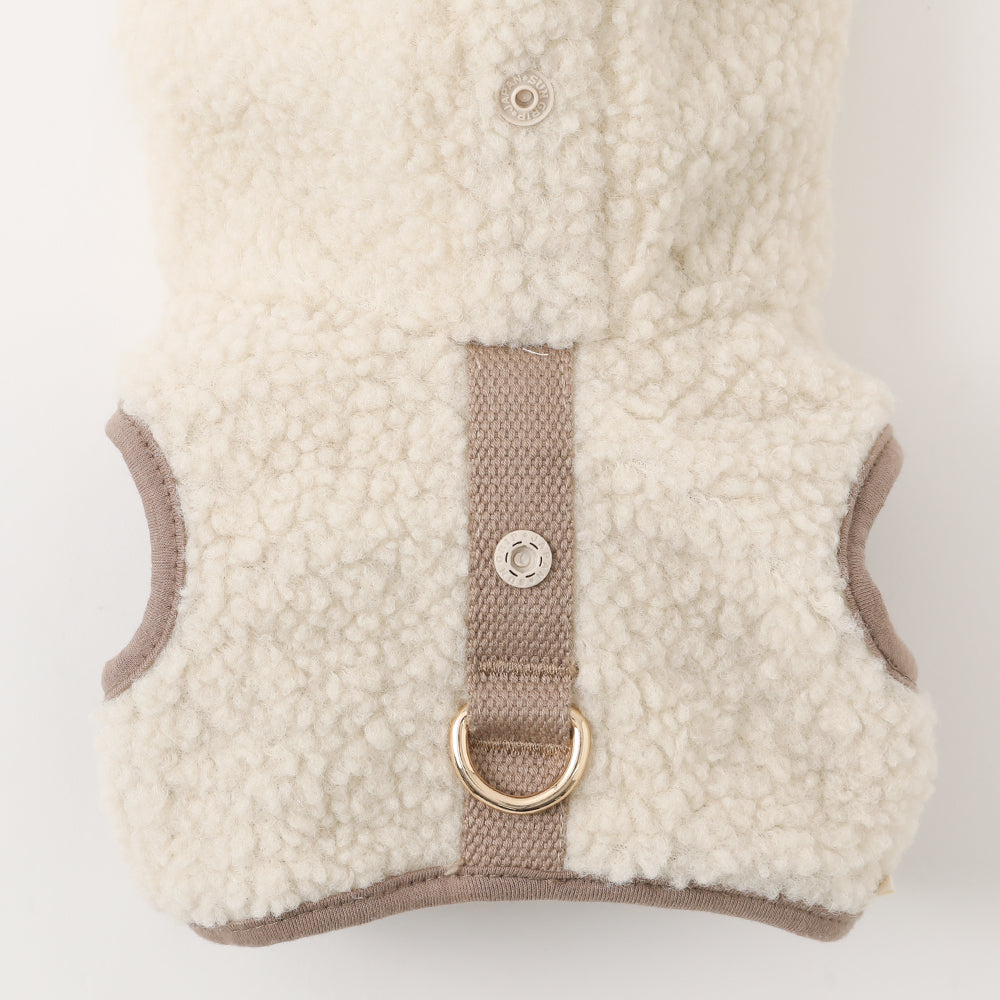 hoody fleece harness - ivory