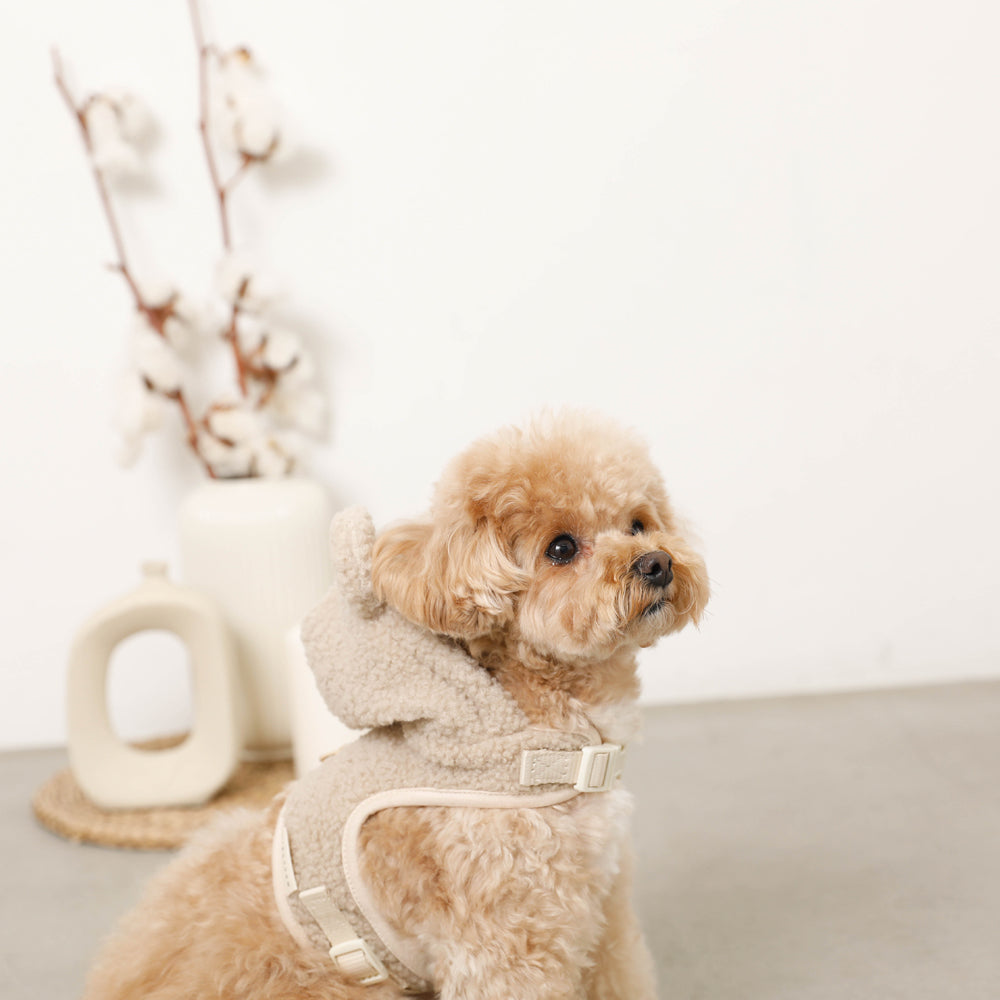 hoody fleece harness - beige