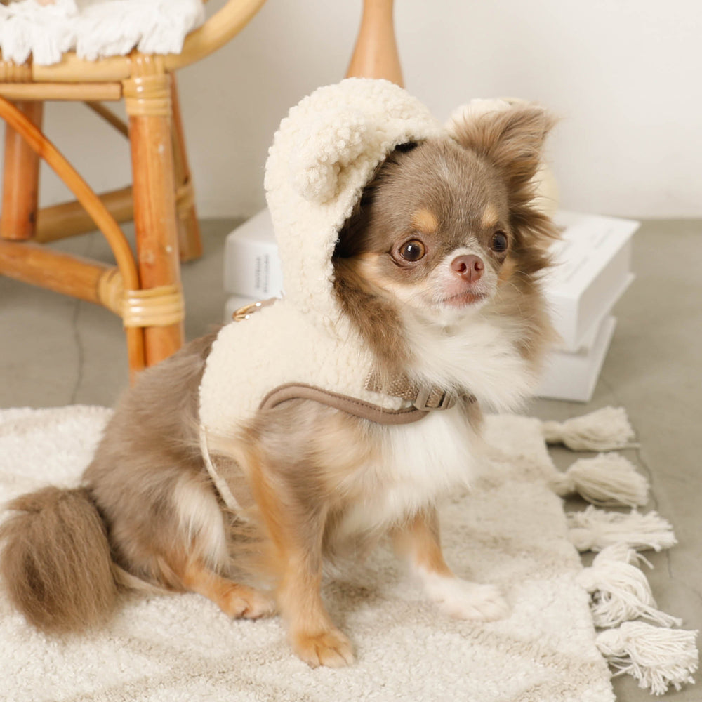 hoody fleece harness - ivory