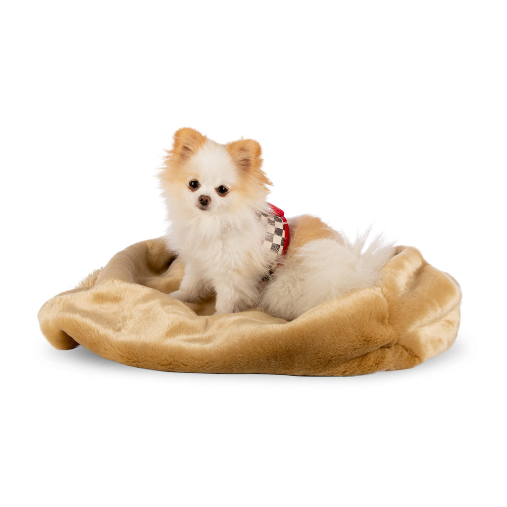 cuddle cup bed - camel smooth with camel shag