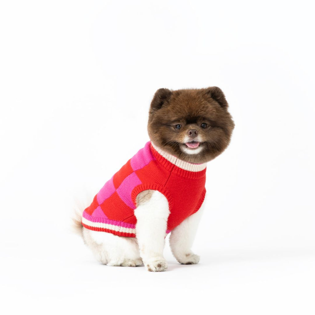 fab ski sweater - pink check