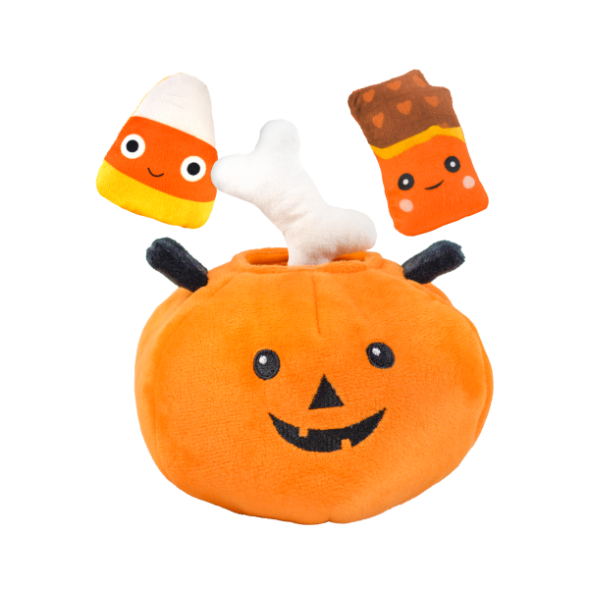 trick or treat pumpkin with candy toy
