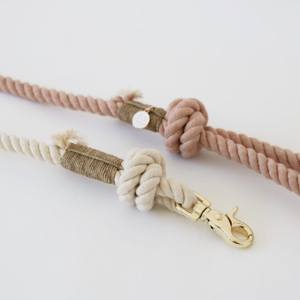 furlou rope leash - antique rose