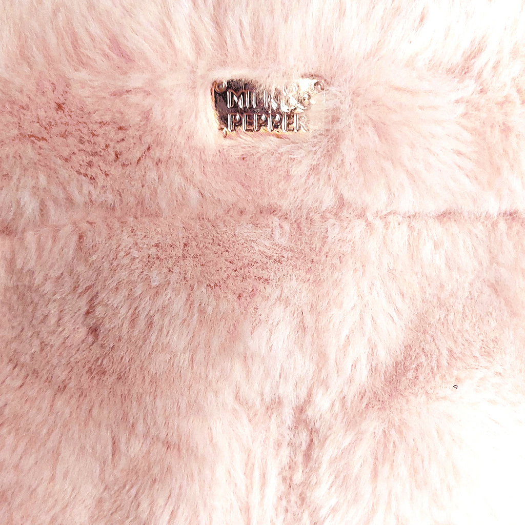 louise reversible down/fur jacket - pink/grey (fits deep-chested breeds)