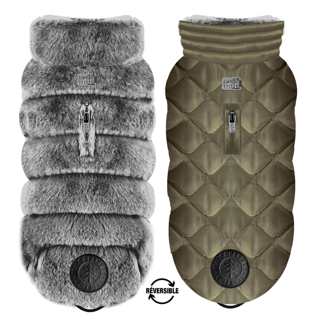 victor reversible down/fur jacket (small sizes only)