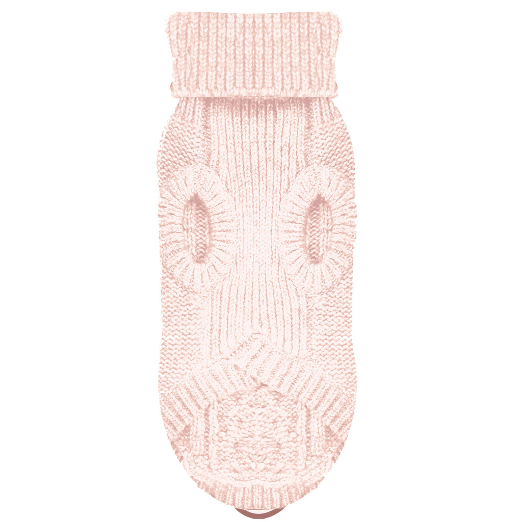 irvin cable knit sweater - powder pink (includes bulldog sizes)