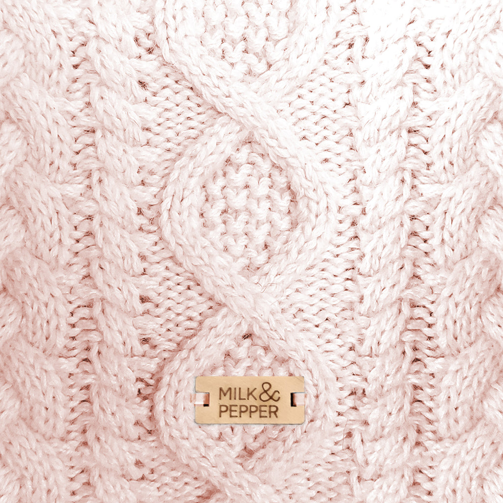 irvin cable knit sweater - powder pink (includes bulldog sizes)