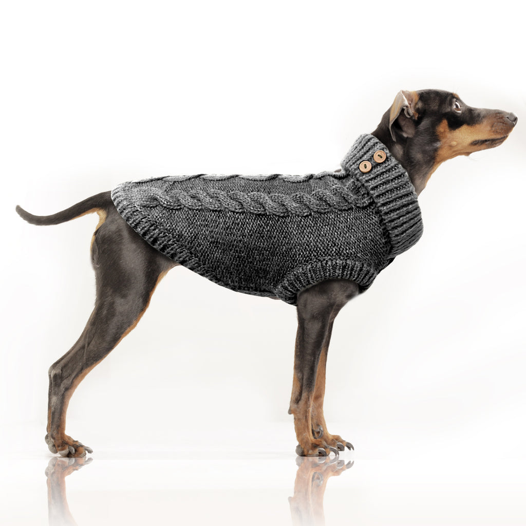 irvin cable knit sweater - grey (bulldog sizes)