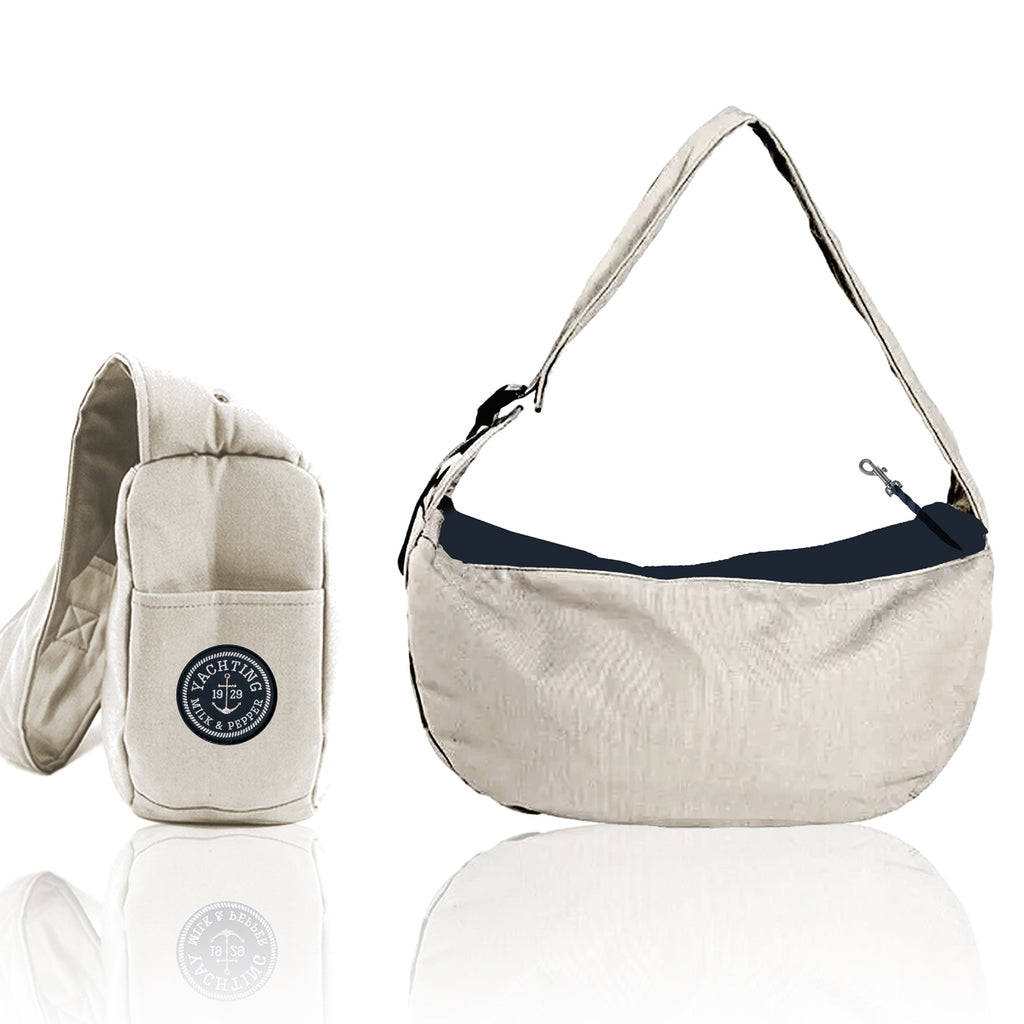diwan cotton dog sling - taupe (large)