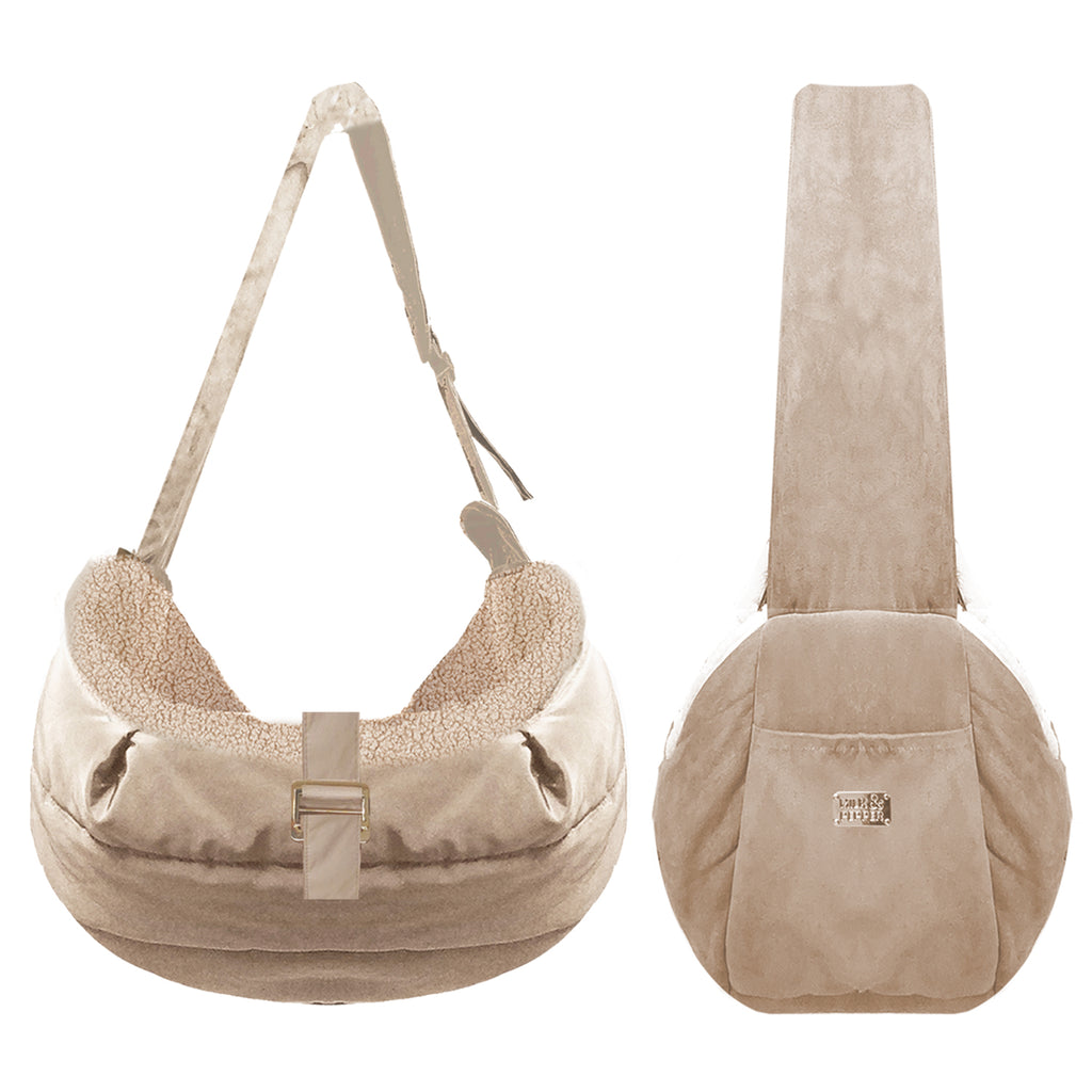 celia faux-fur beige sling - 2 sizes