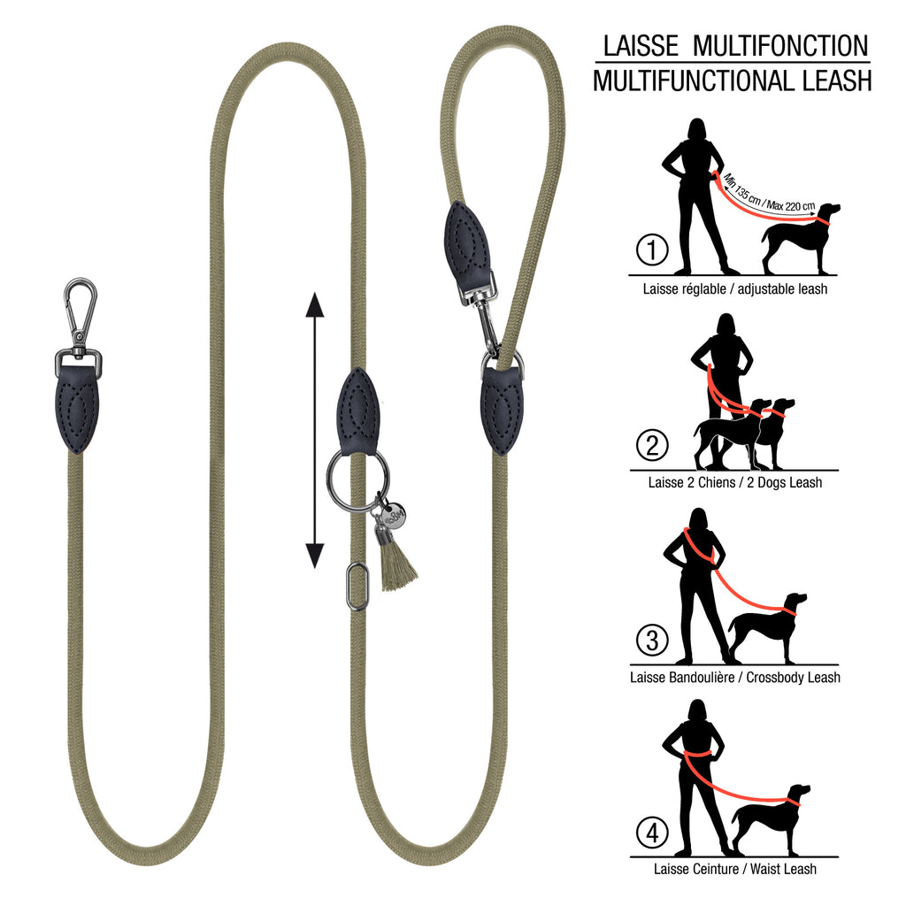 kaya adjustable leash - khaki