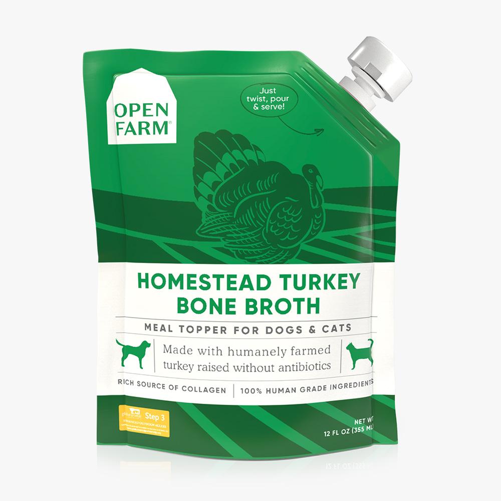 open farm bone broth (12 fl. oz) -  homestead turkey