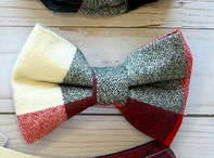 red plaid fall flannel bowtie