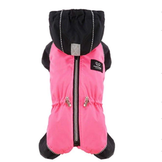 pink line raincoat overalls - for girls - medium left!
