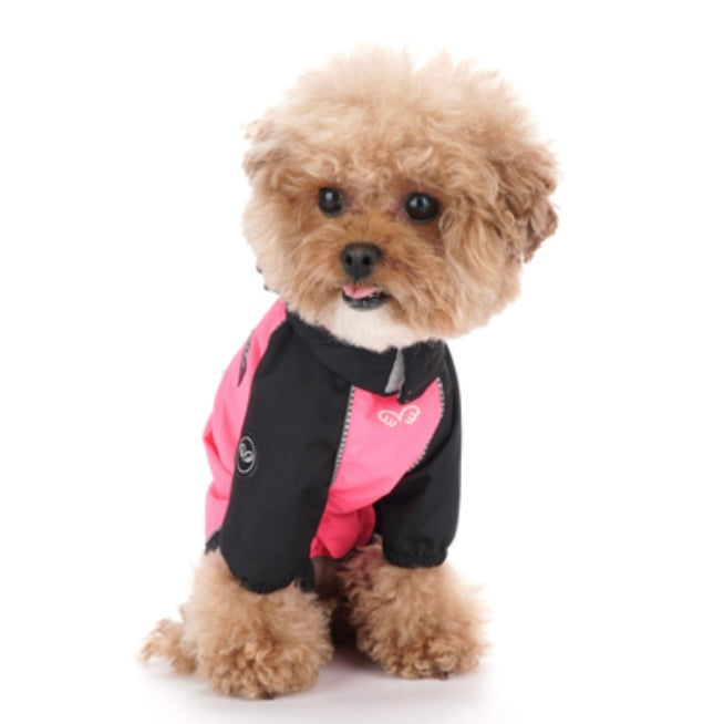 pink line raincoat overalls - for girls