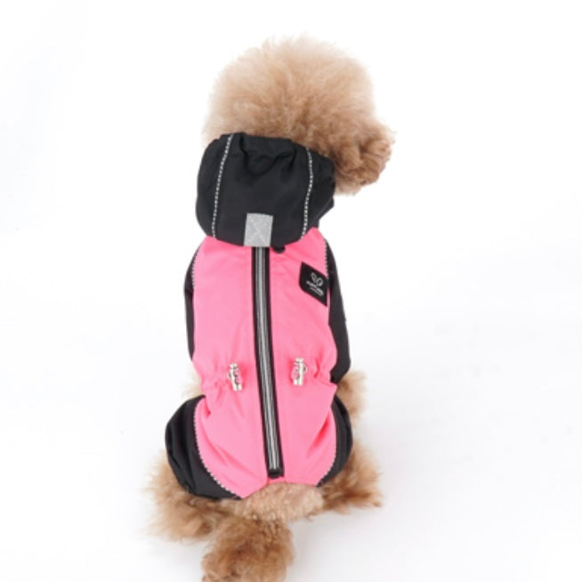 pink line raincoat overalls - for girls