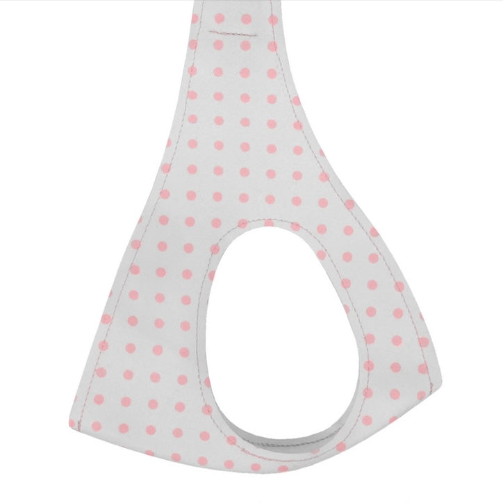 ultra-suede step in harness - polka dot pink