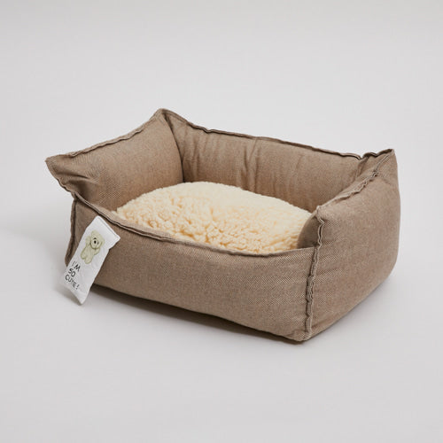 heritage organic boom bed - herringbone brown