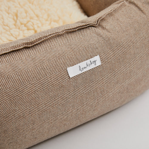 heritage organic boom bed - herringbone brown