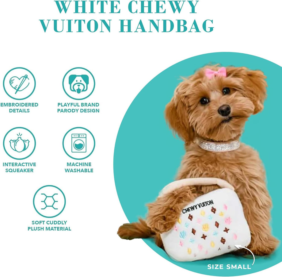 chewy vuitton purse white