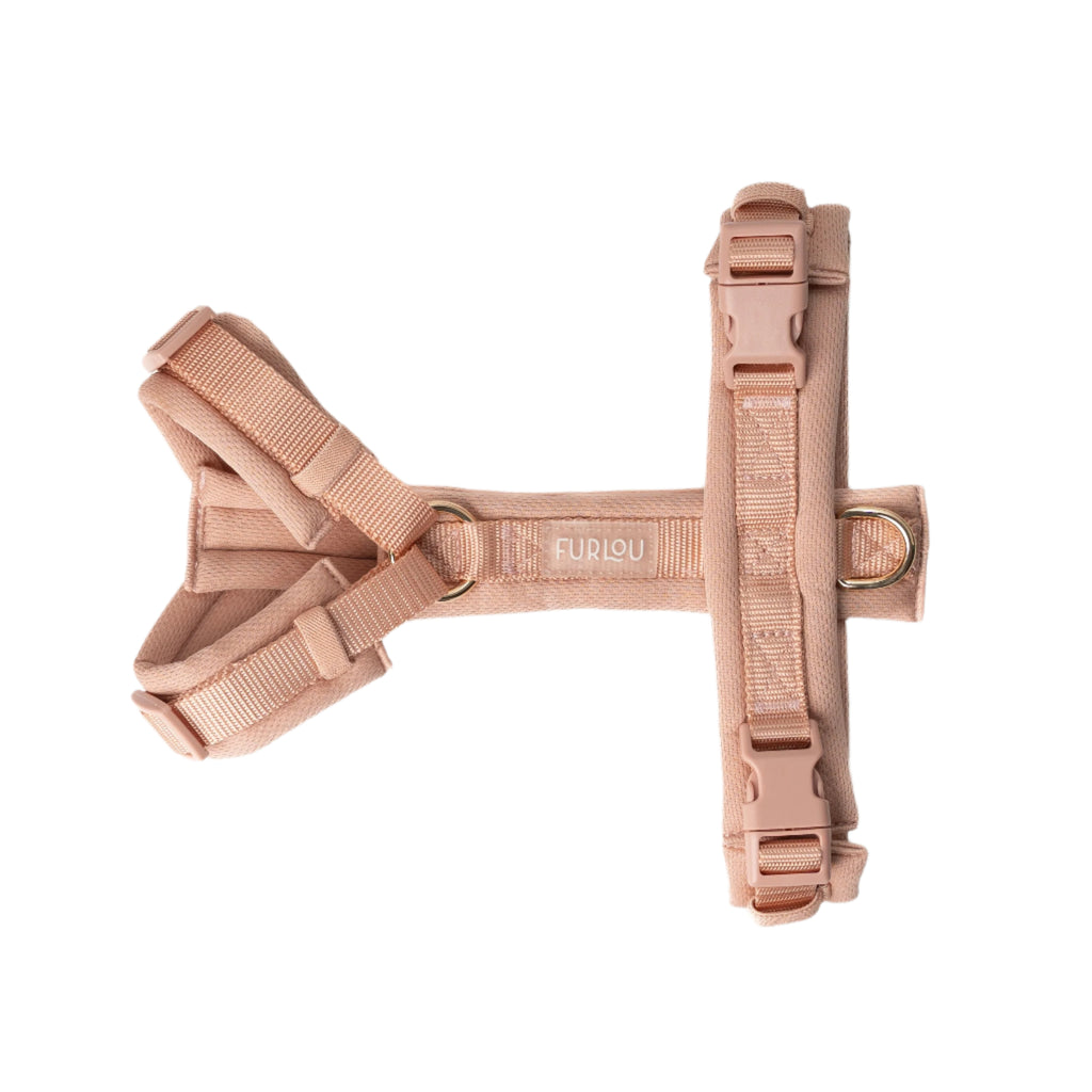 Dog harness with 'FURLOU' branding on a white background