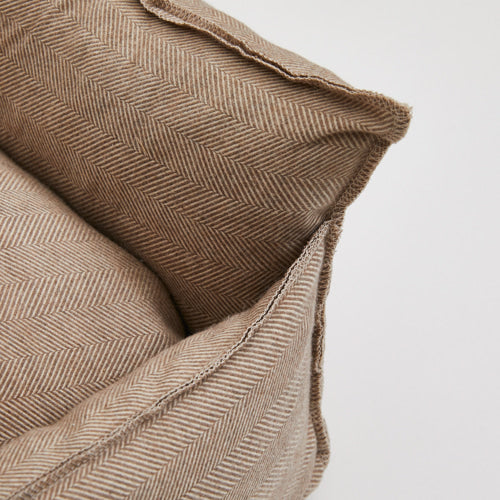 heritage organic boom bed - herringbone brown