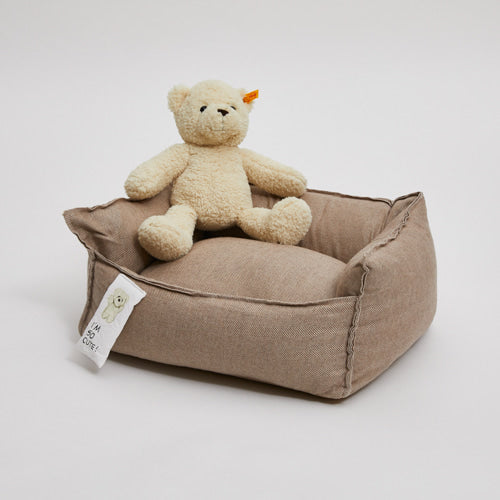 heritage organic boom bed - herringbone brown