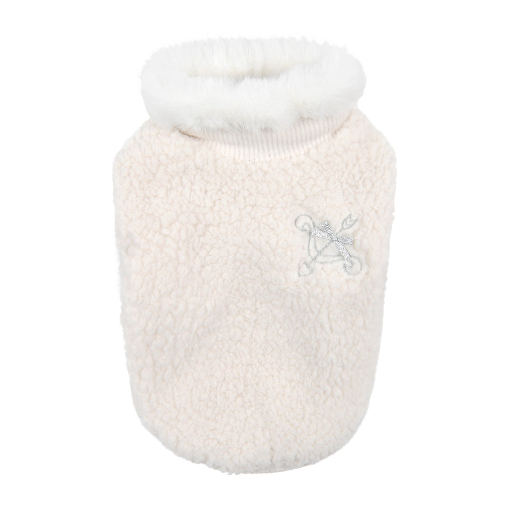 madelyn cupids bow fluffy turtleneck - ivory
