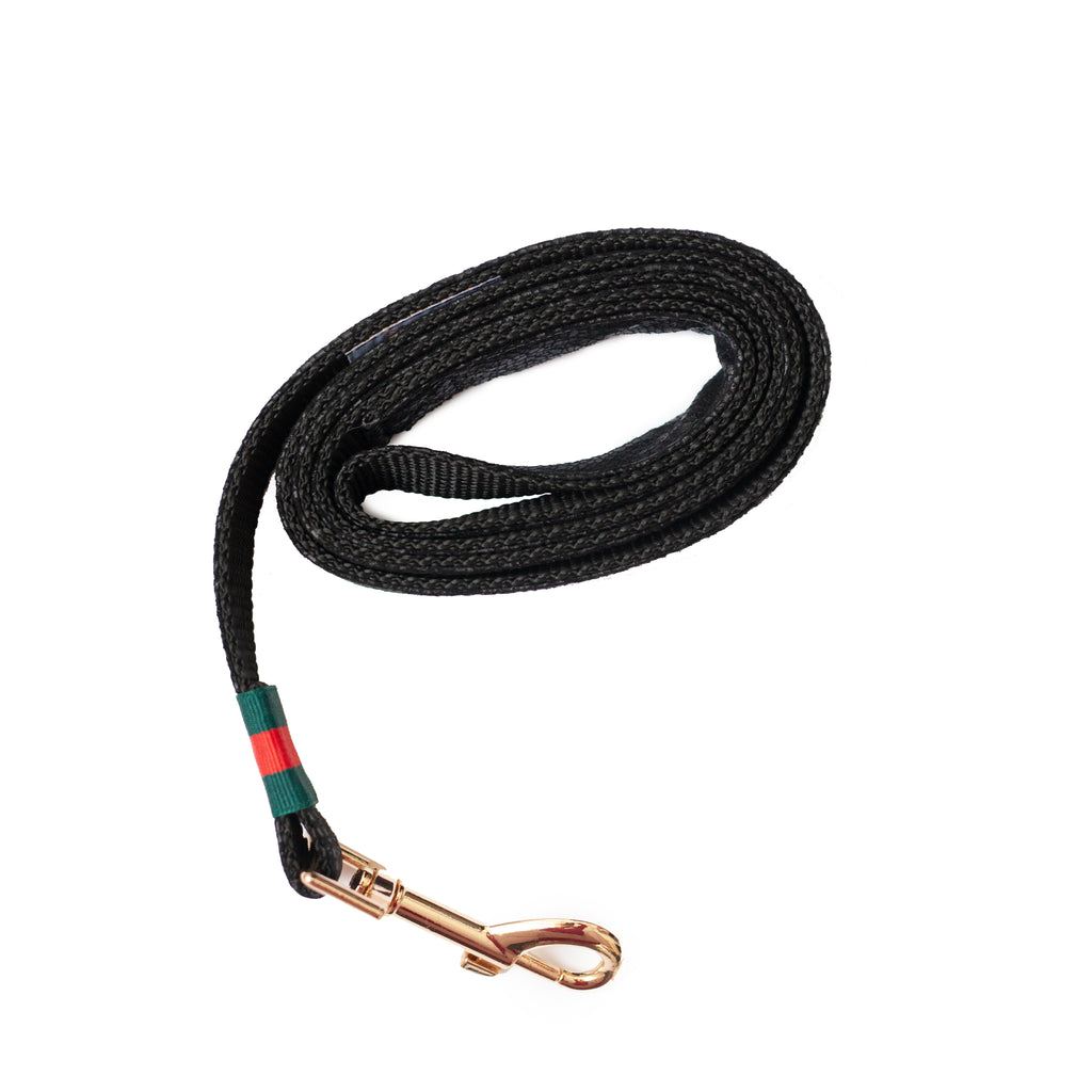 grrrucci leash - black pebbled