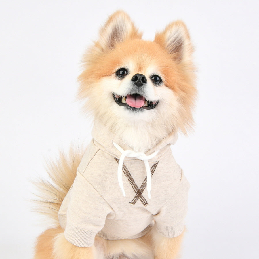 simple olchi cotton hoody - beige