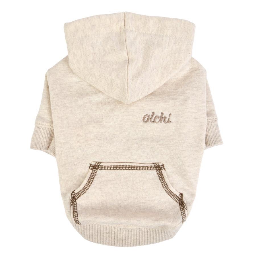 simple olchi cotton hoody - beige
