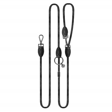 nelson adjustable 4-way leash (7 ft) - black