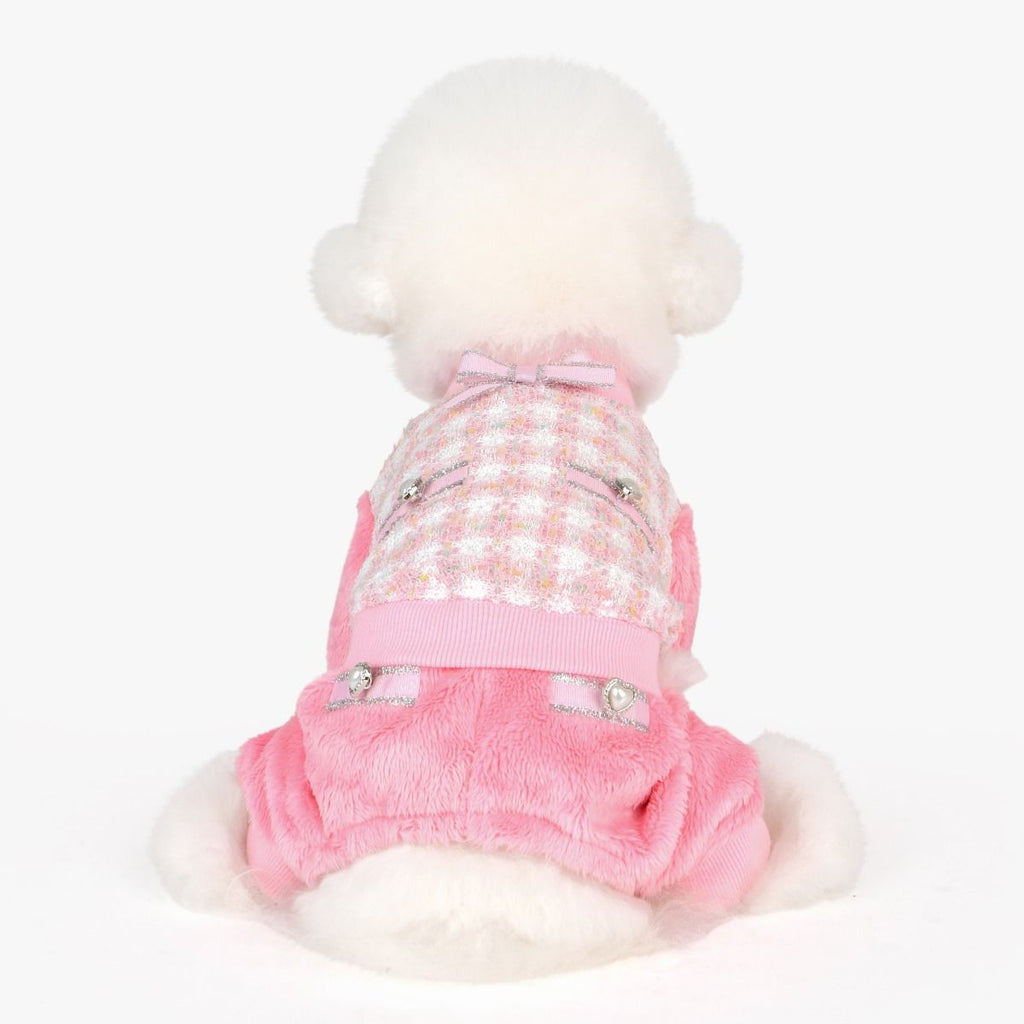 bristol tweed soft winter jumpsuit - pink