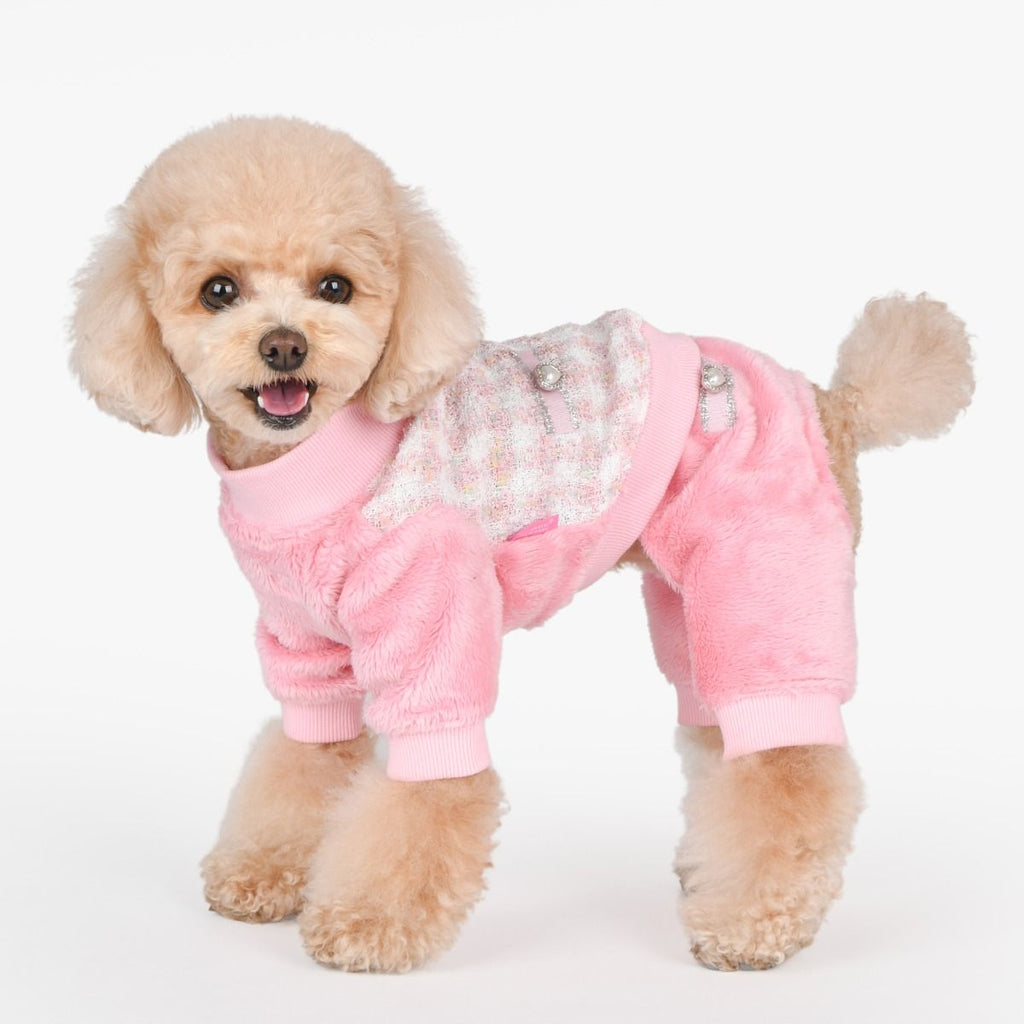 bristol tweed soft winter jumpsuit - pink