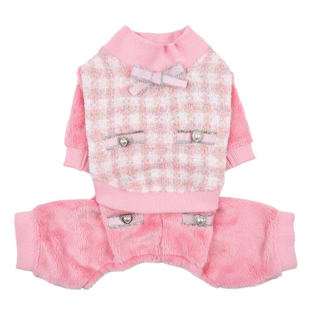 bristol tweed soft winter jumpsuit - pink