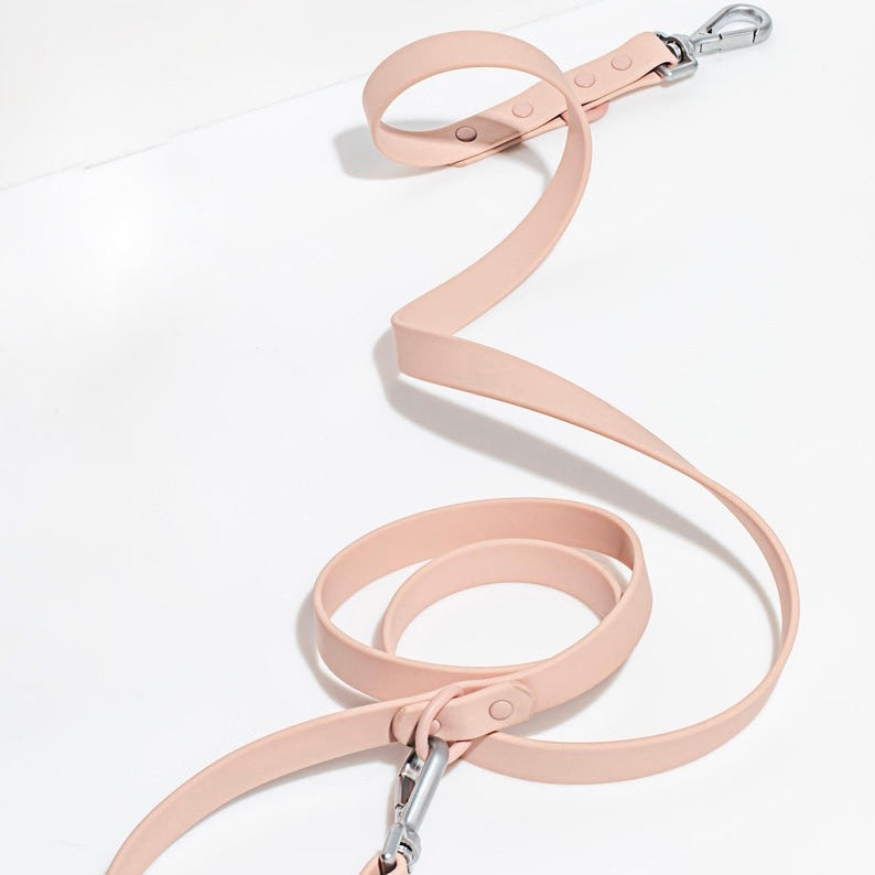barking buddies waterproof leash - pink