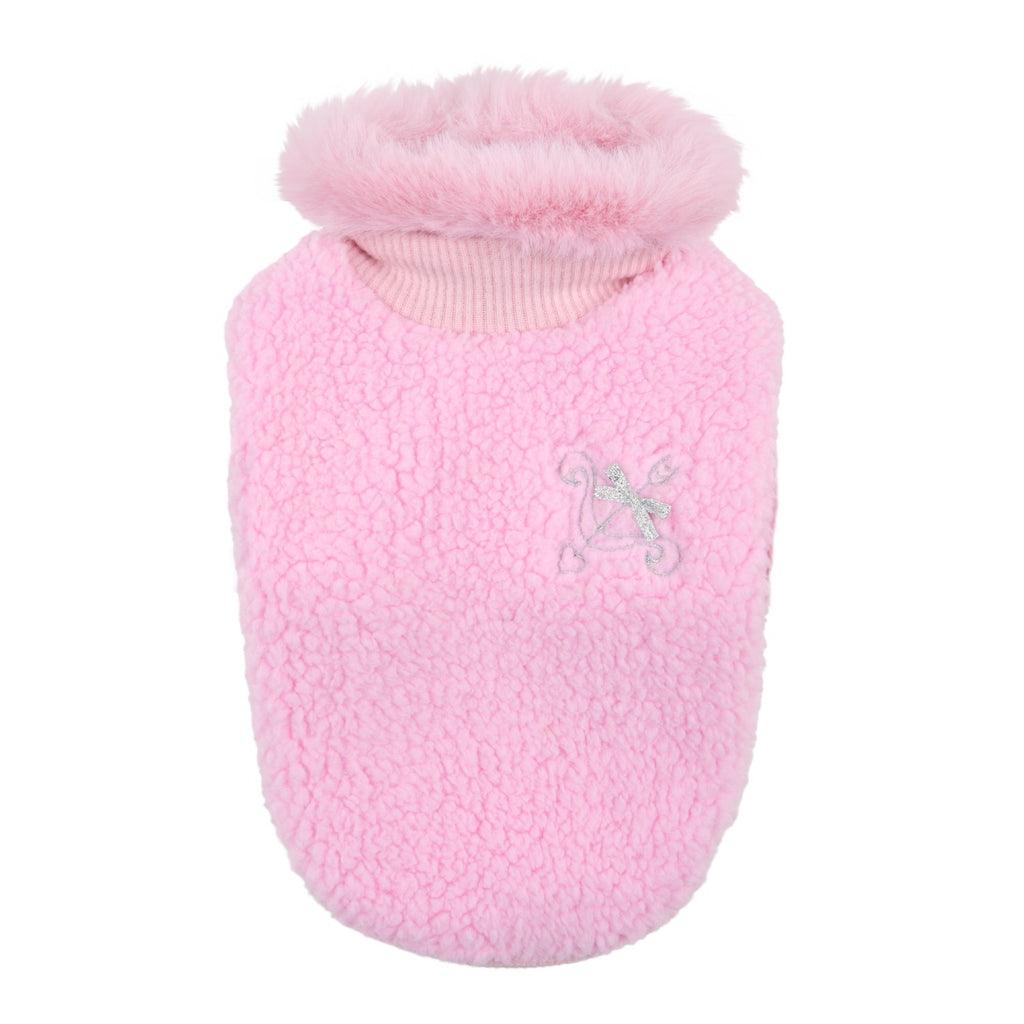 madelyn cupids bow fluffy turtleneck - pink