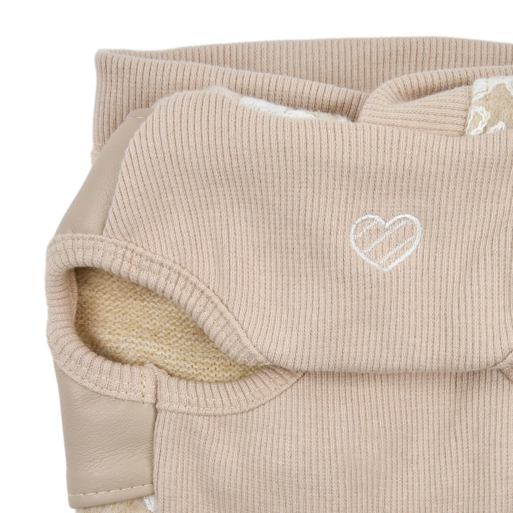 celandine floral winter hoody with harness - beige - few left!