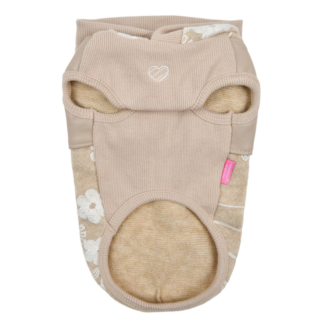 celandine floral winter hoody with harness - beige - few left!