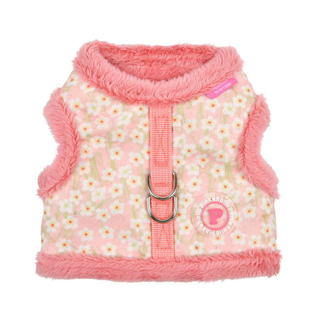 kalina winter floral velcro closure harness - pink