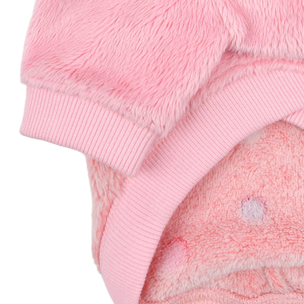 maycie polka dot pompom fleece sweater - pink