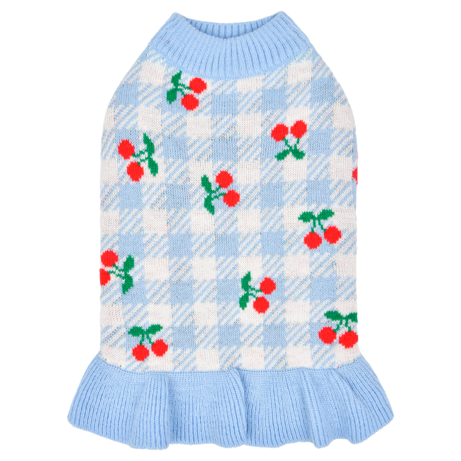 rio cherry sweater dress - blue - few left!