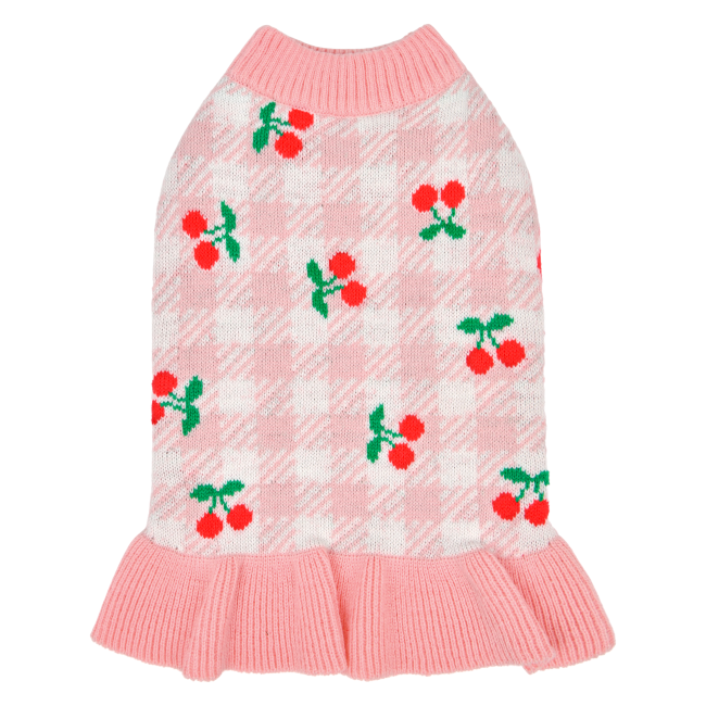 rio cherry sweater dress - pink