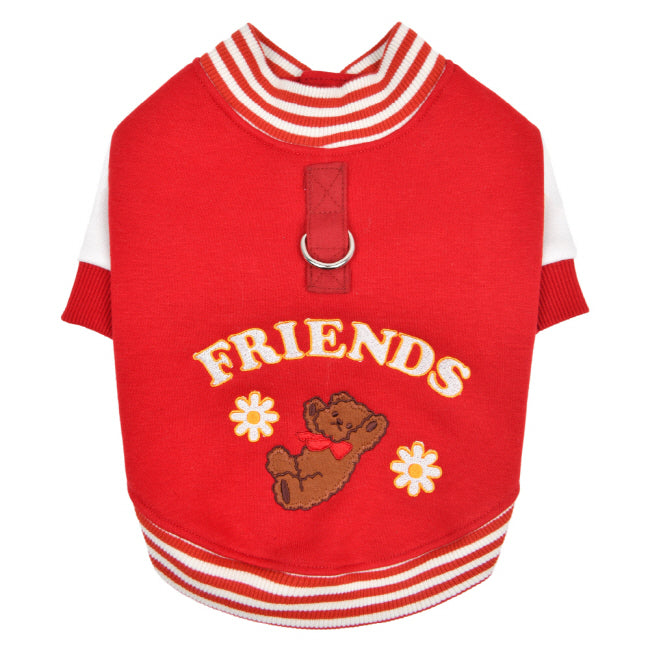 bear friends baseball jacket - red - few left!