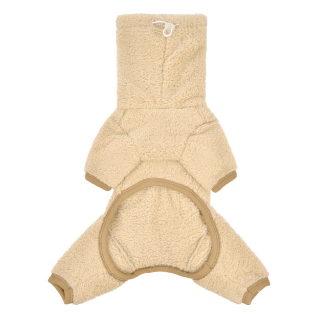 olchi high neck fleece onesie - beige
