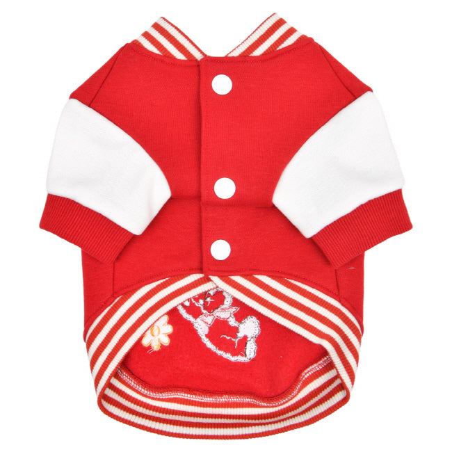 bear friends baseball jacket - red - few left!