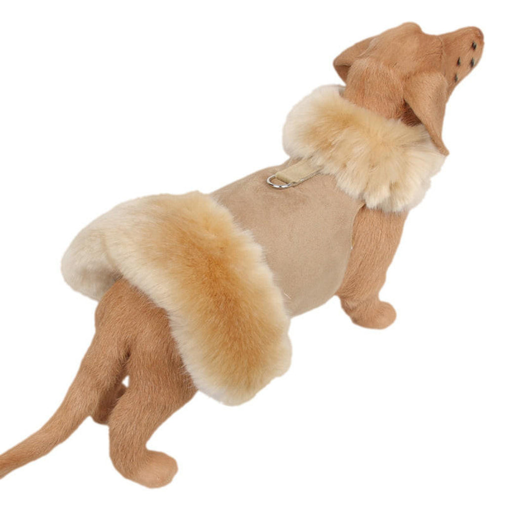 faux-fur harness coat- champagne/fox