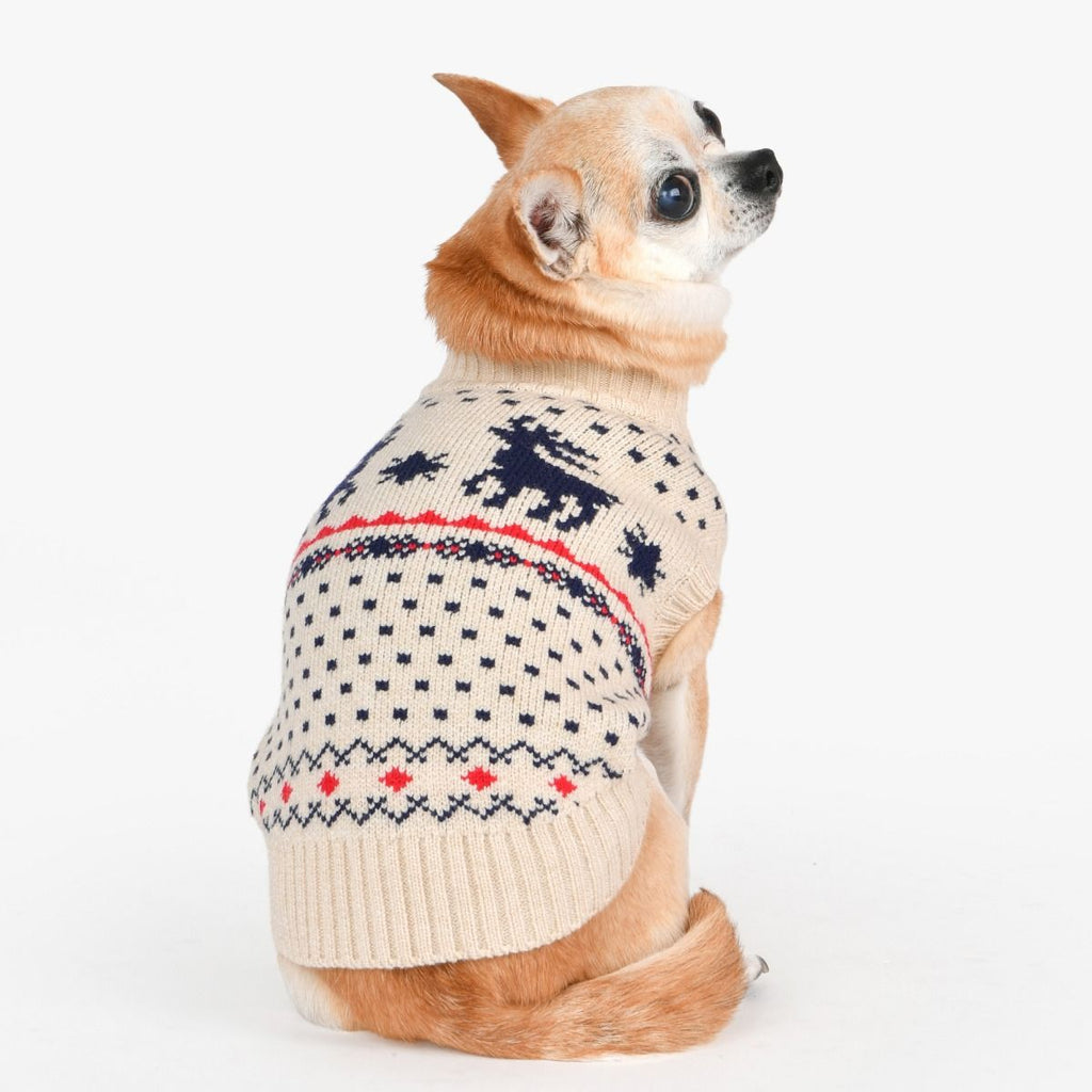 dyani knit reindeer sweater - beige