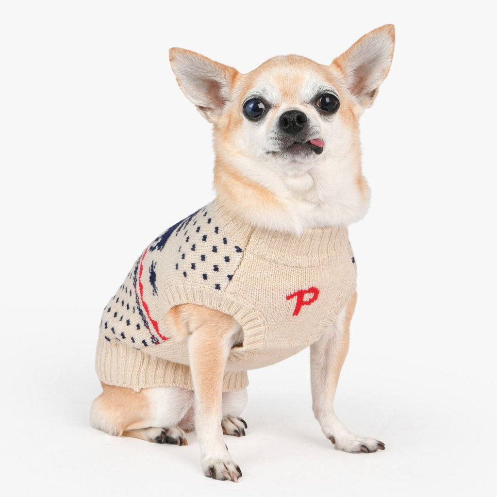 dyani knit reindeer sweater - beige